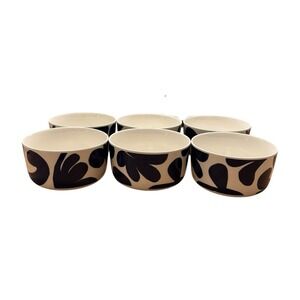 Marimekko Ruudut Set of 6 Blue Flower 5" Cereal‎ Bowls